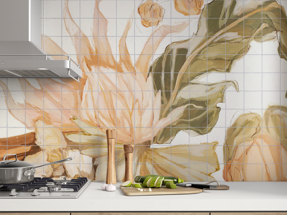Luxury Hand-Crafted Protea Tiles - Custom Zellige Art | Audrey